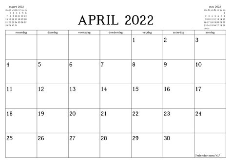 welke dag is 24 april 2022